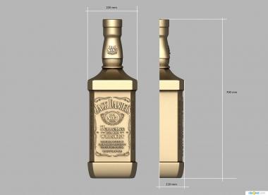 Different (Whiskey Jack Daniels, NS_0251) 3D models for cnc